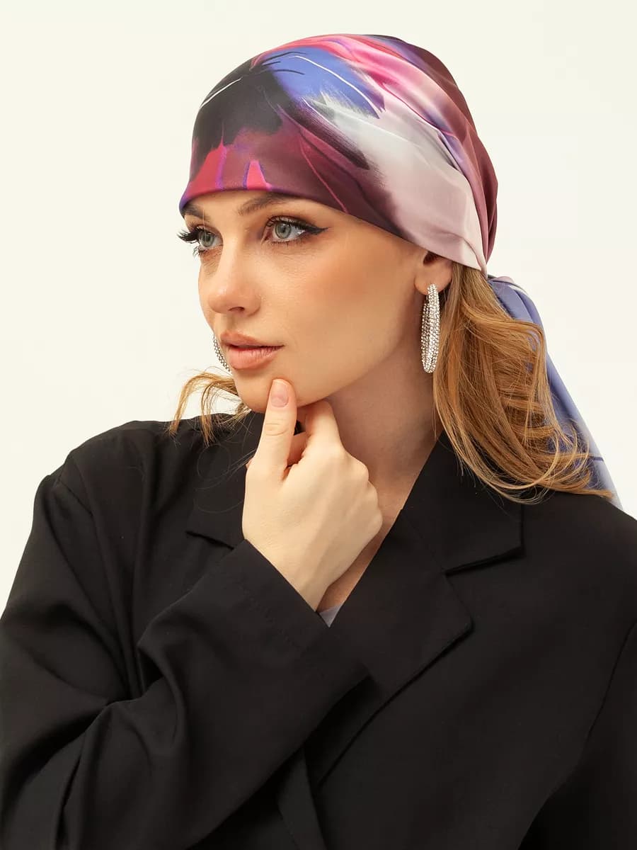 Платок шелковый на голову, в храм, пляжный