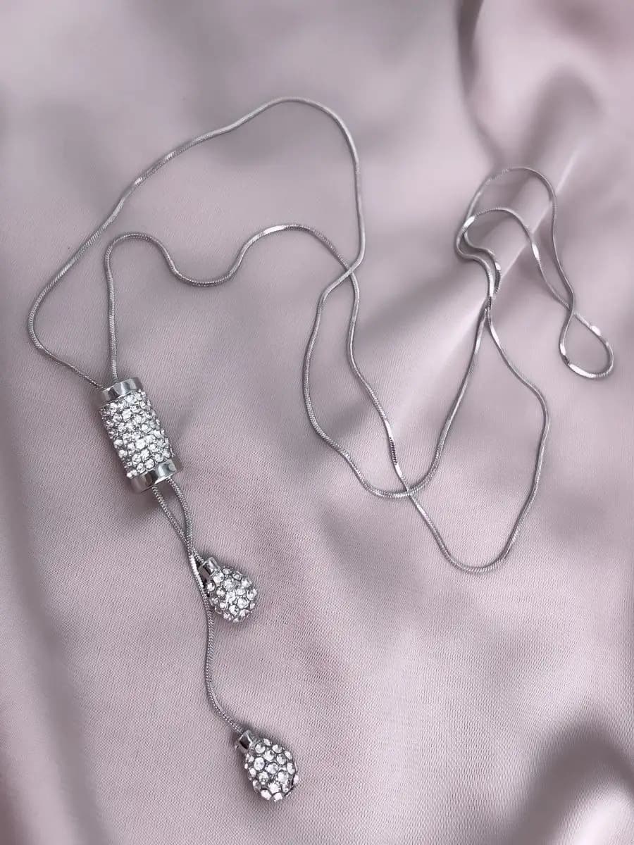 Цепочка на шею длинная с бегунком