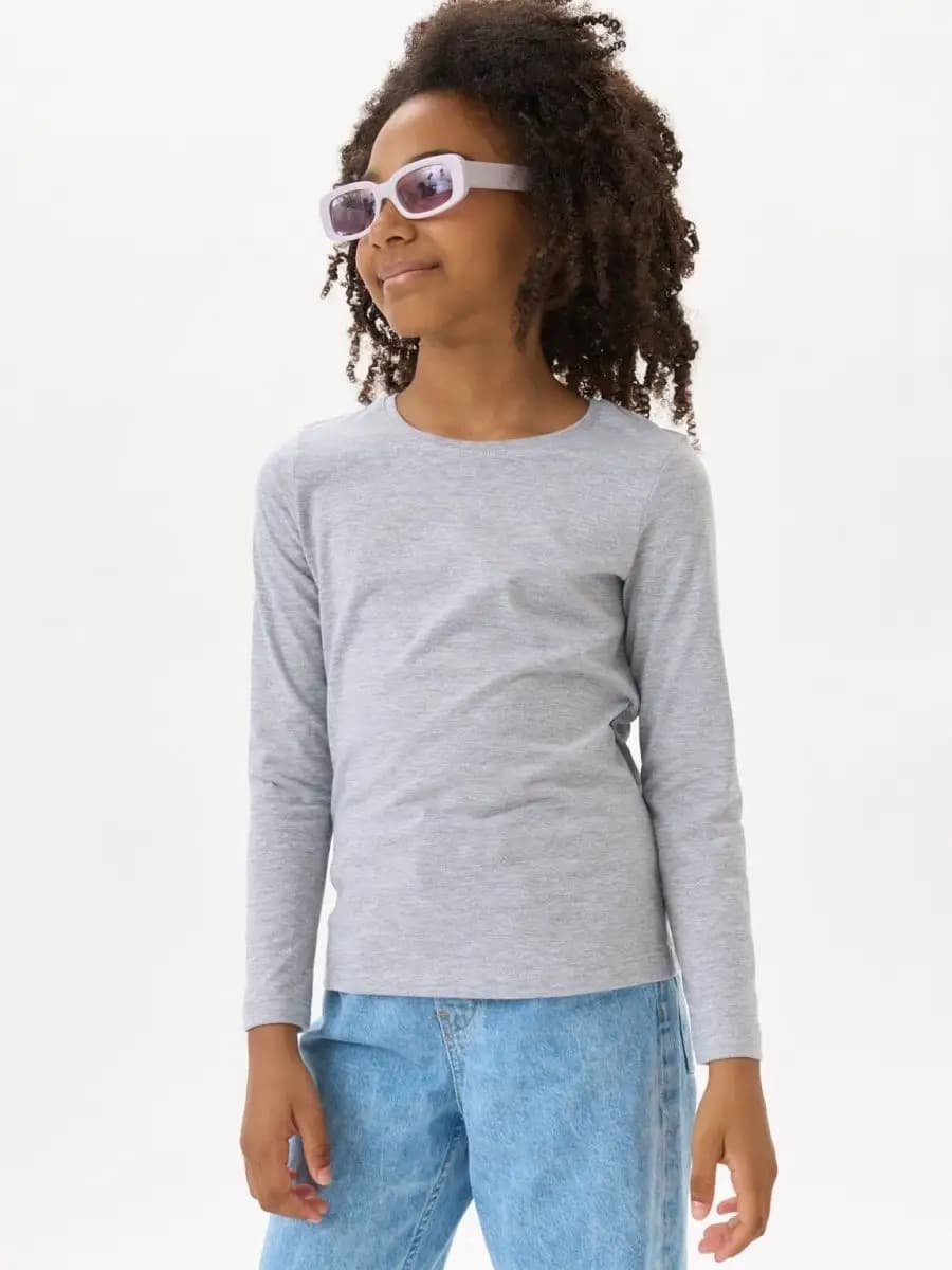 Лонгслив однотонный базовый хлопок