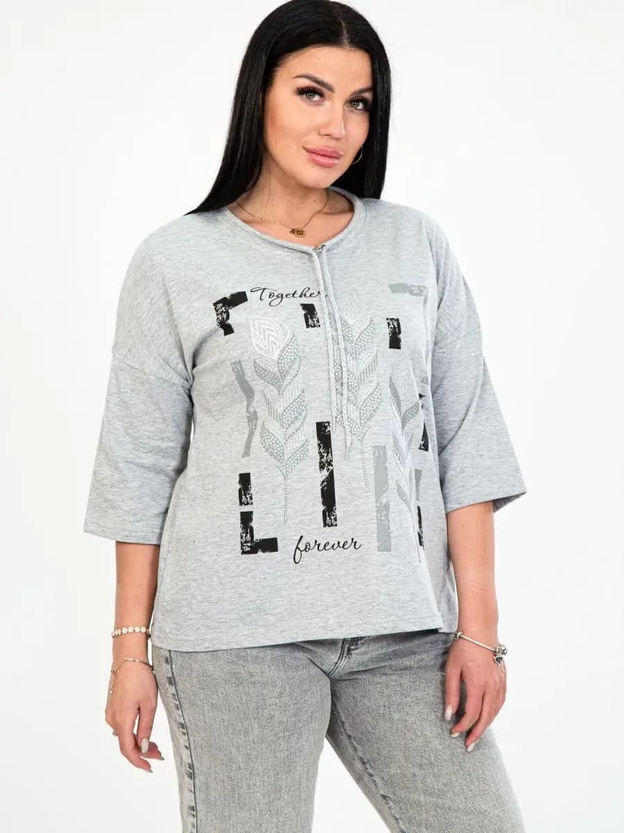 Туника с принтом большие размеры