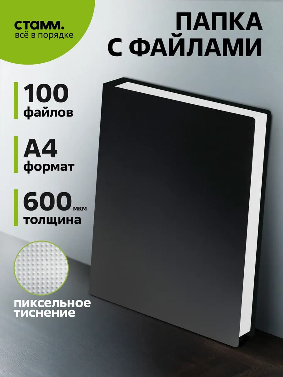 Папка с вкладышами А4 100 файлов для документов