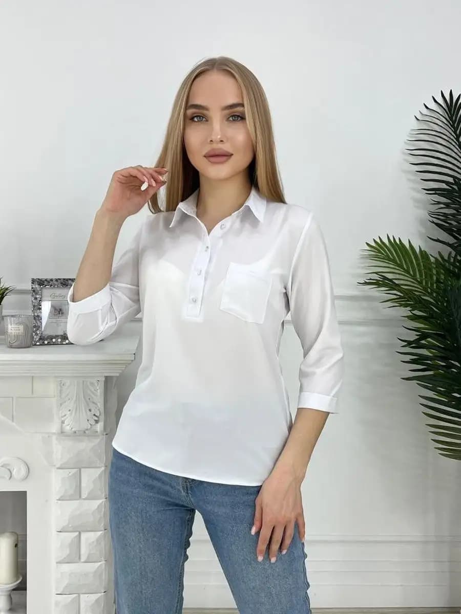 Блузка рубашка женская офисная школьная