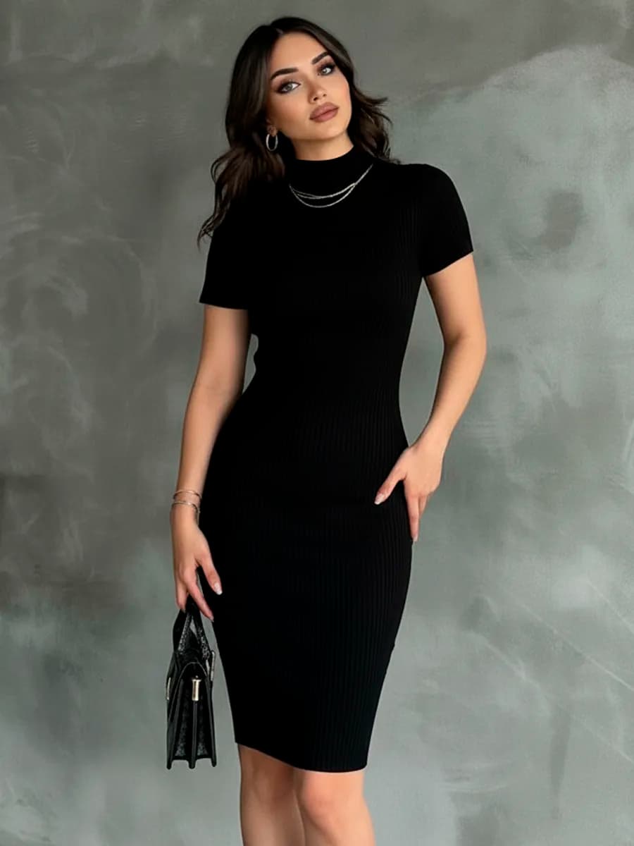 Вечернее трикотажное платье лапша - фото 1