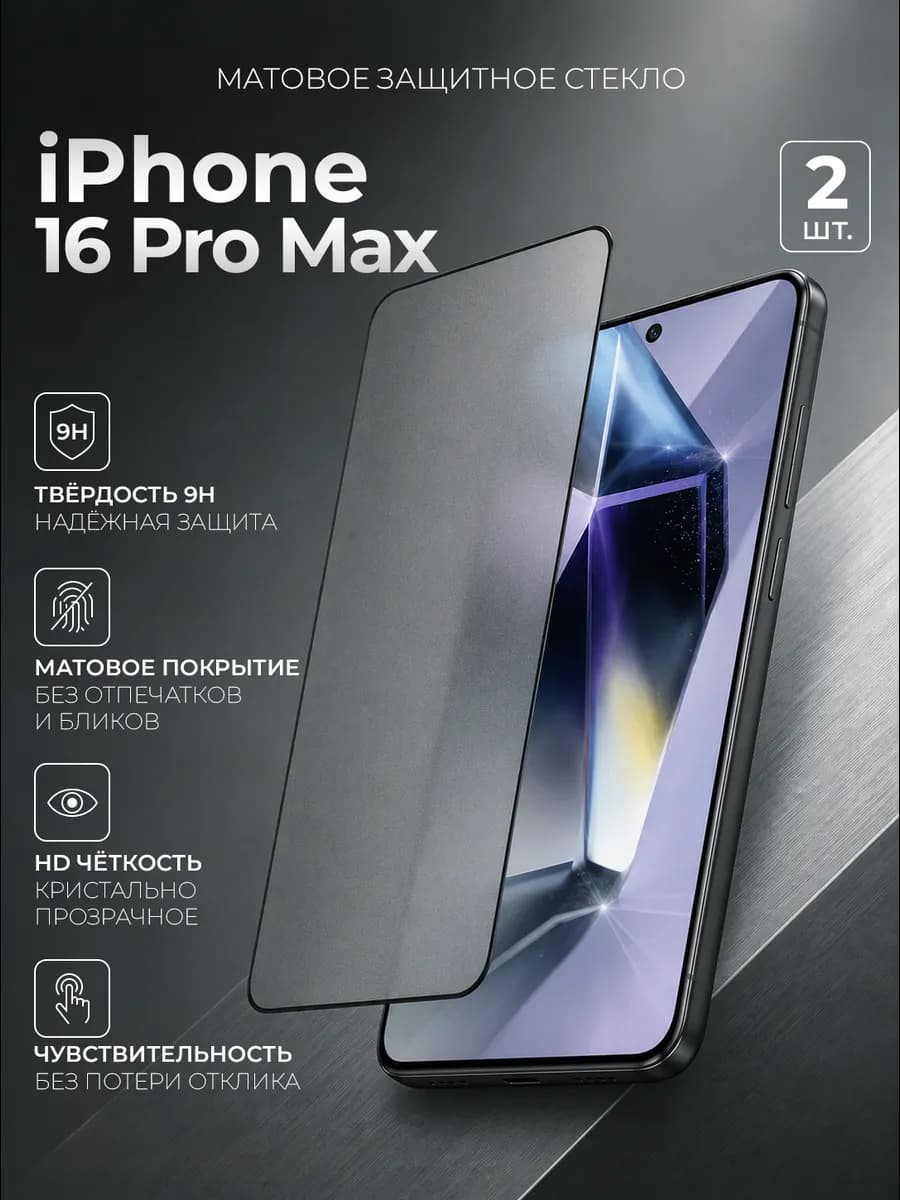 Защитное стекло iPhone 16 Pro max Матовое