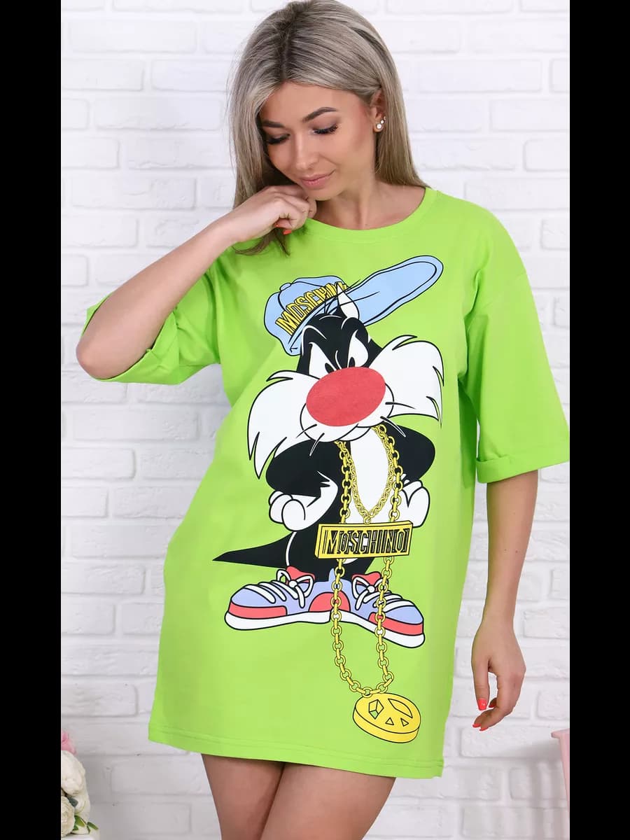 Футболка длинная оверсайз туника домашняя