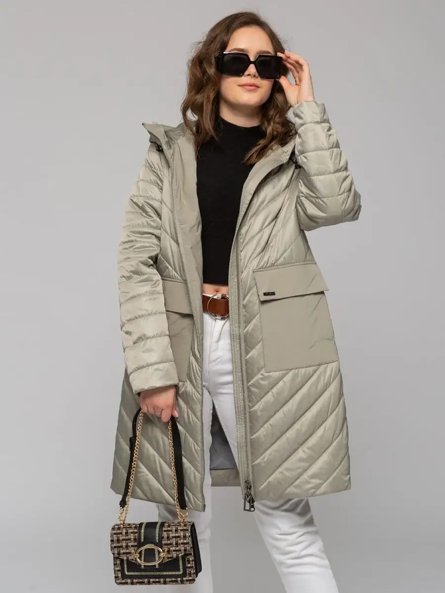 Куртка осень длинная с капюшоном