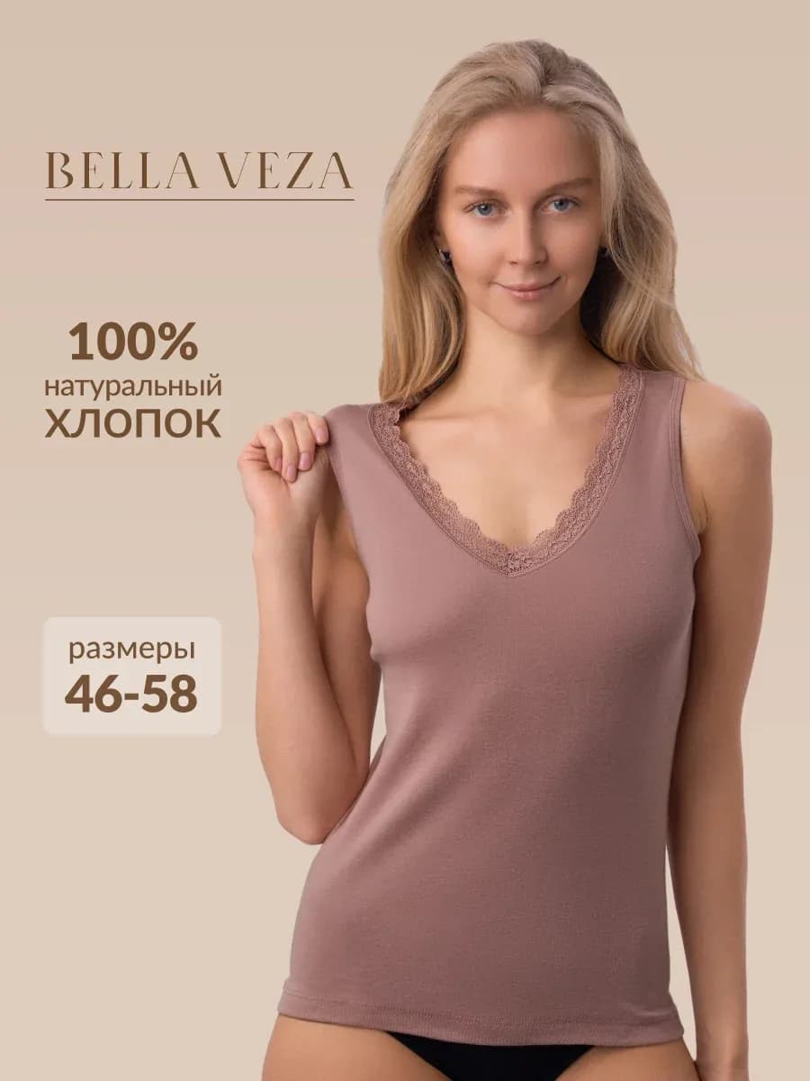 Майка под пиджак в рубчик хлопок больших размеров