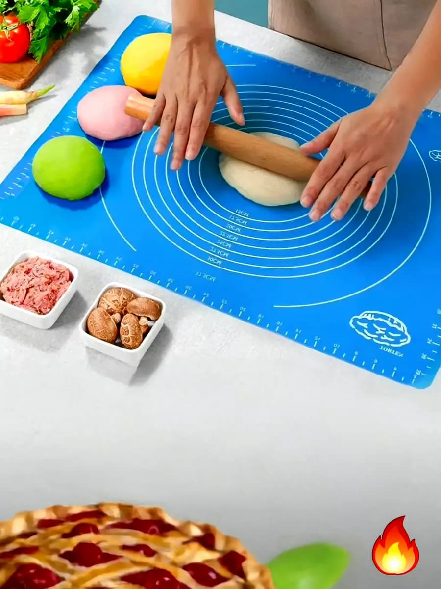 Кулинарный силиконовый коврик для раскатки теста