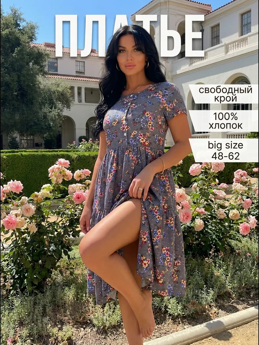 Платье домашнее больших размеров
