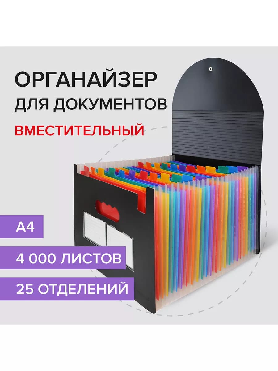 Папка органайзер для рисунков бумаг, документов 25 отделений