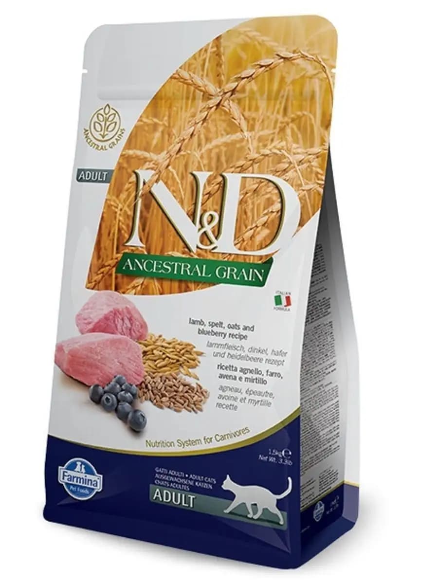 Корм N&D Ancestral grain низкозерновой для кошек с ягненком…