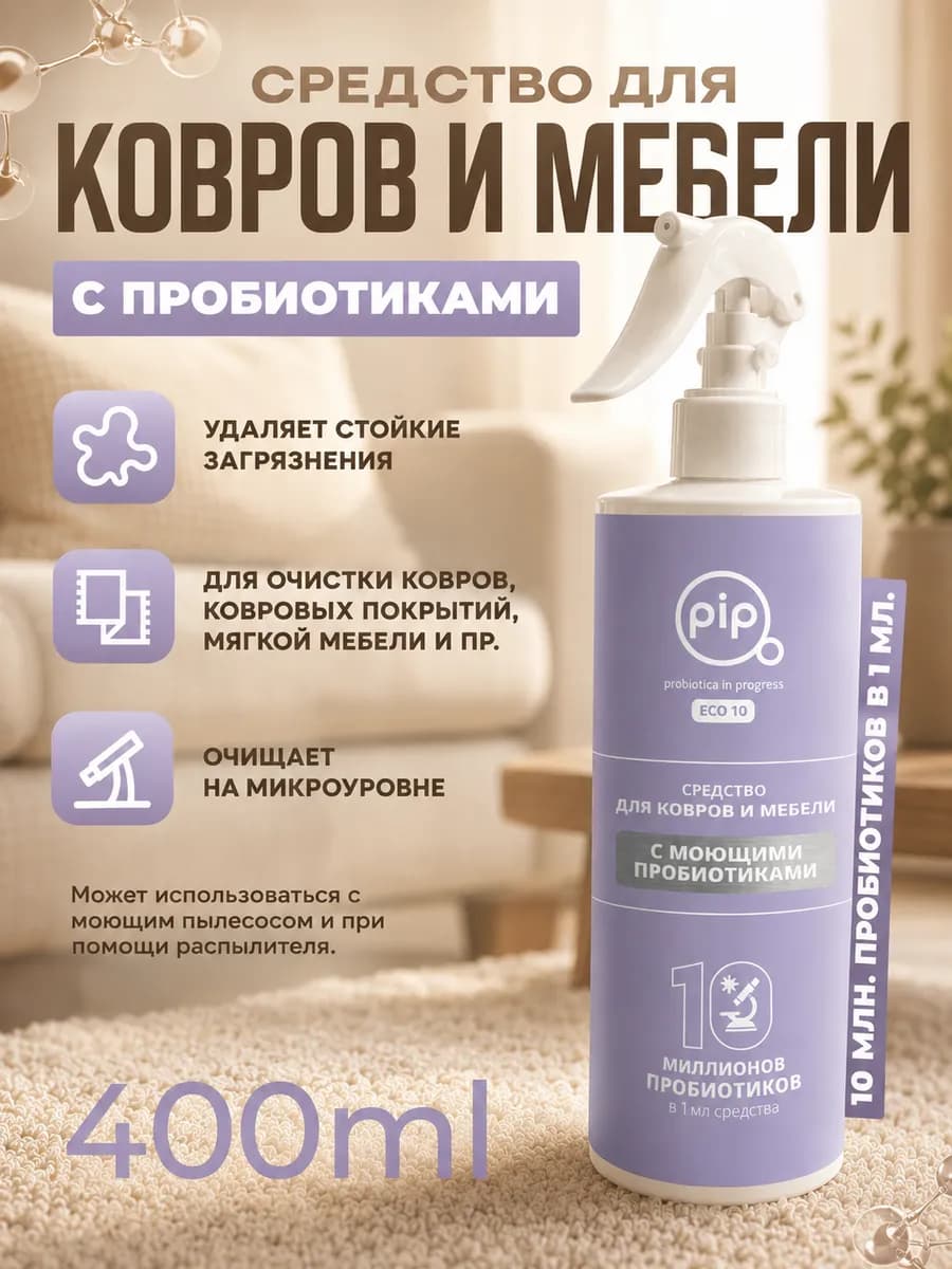 Очищающий спрей для ковров и мебели с пробиотиками 400 мл