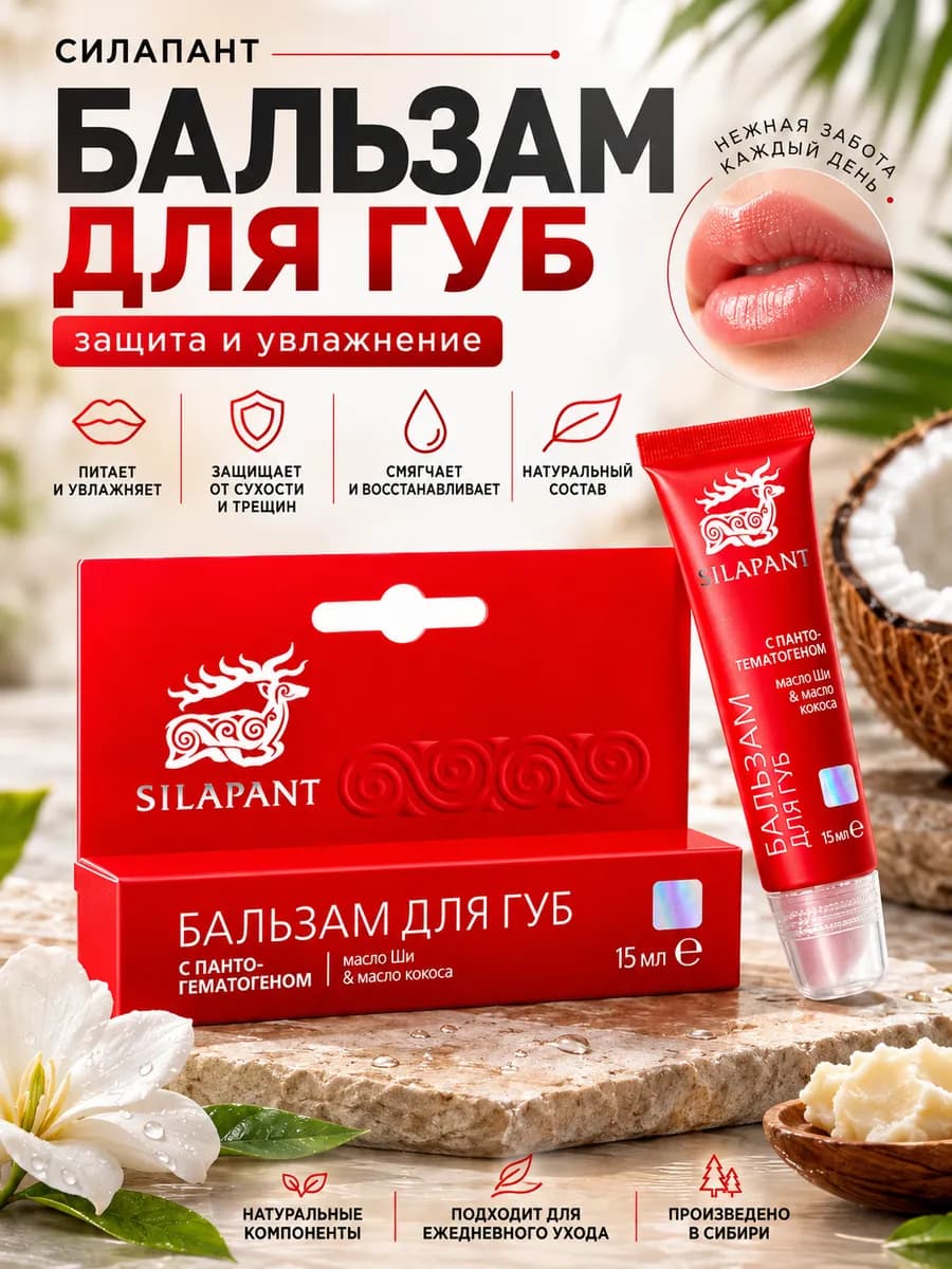 Бальзам для губ Силапант Две линии 15 мл увлажняющий