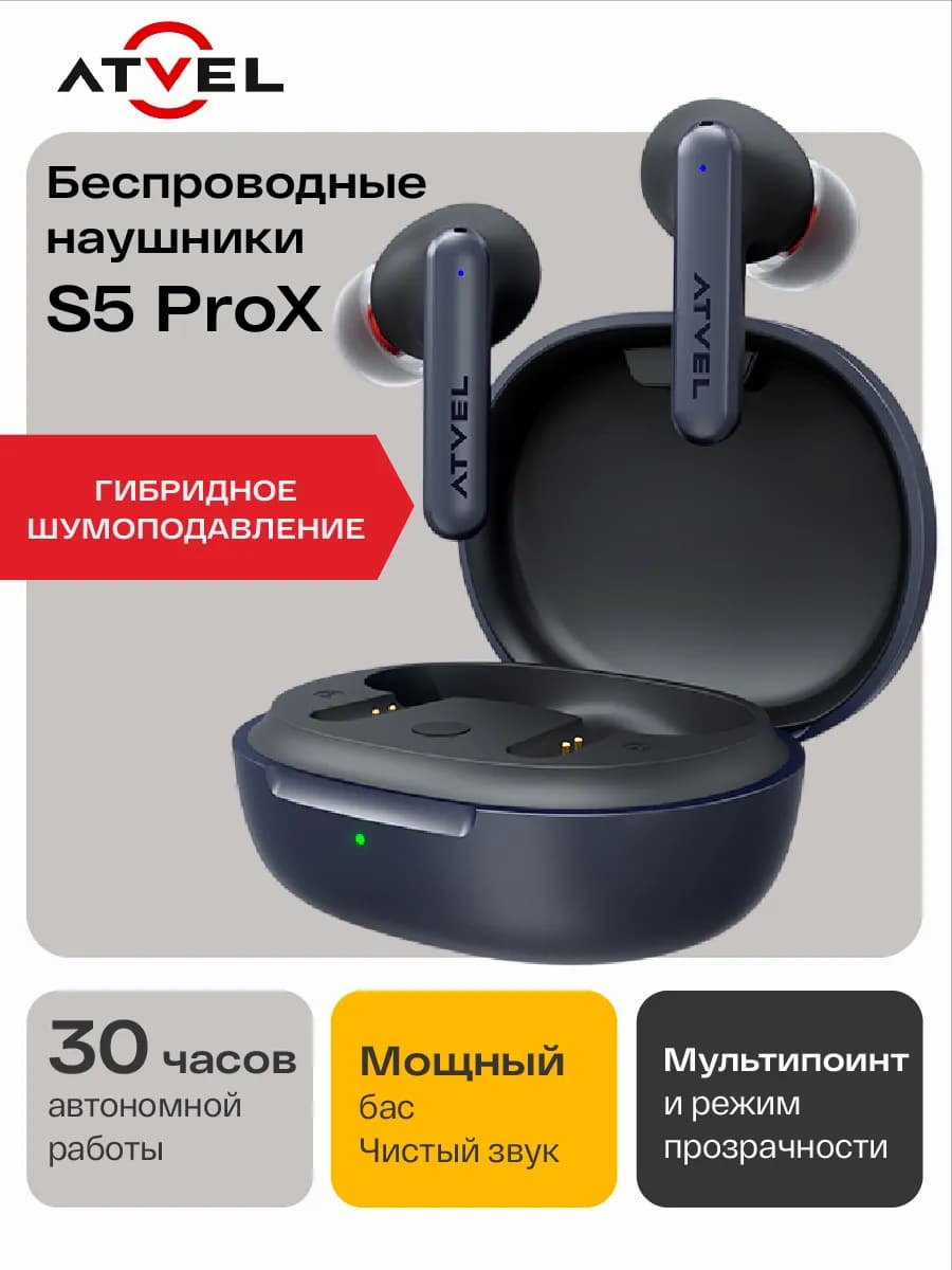 Наушники беспроводные с микрофоном и шумоподавлением