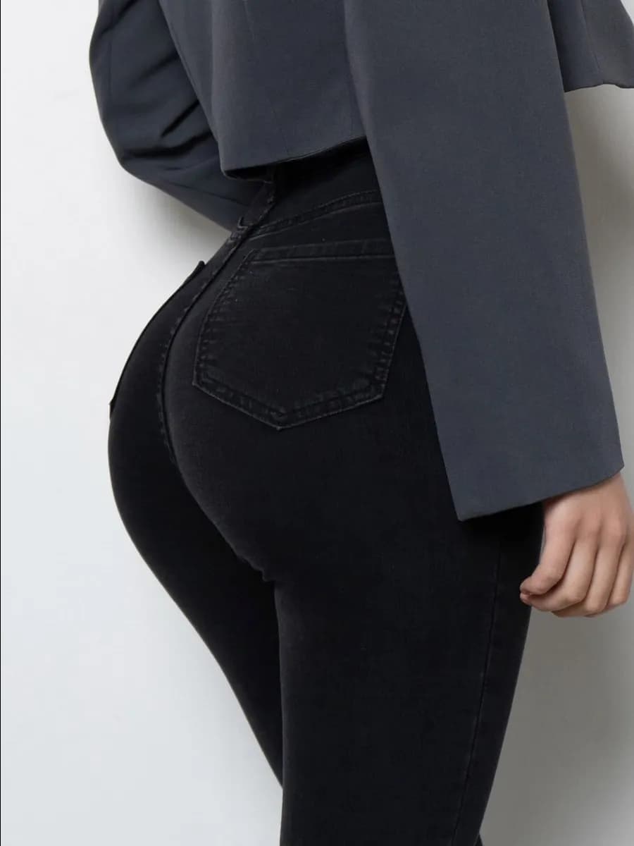 Зауженные джинсы скинни с высокой посадкой