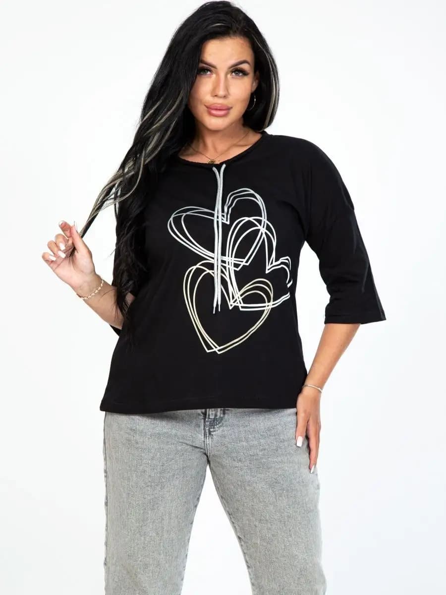 Туника с принтом большие размеры - фото 1