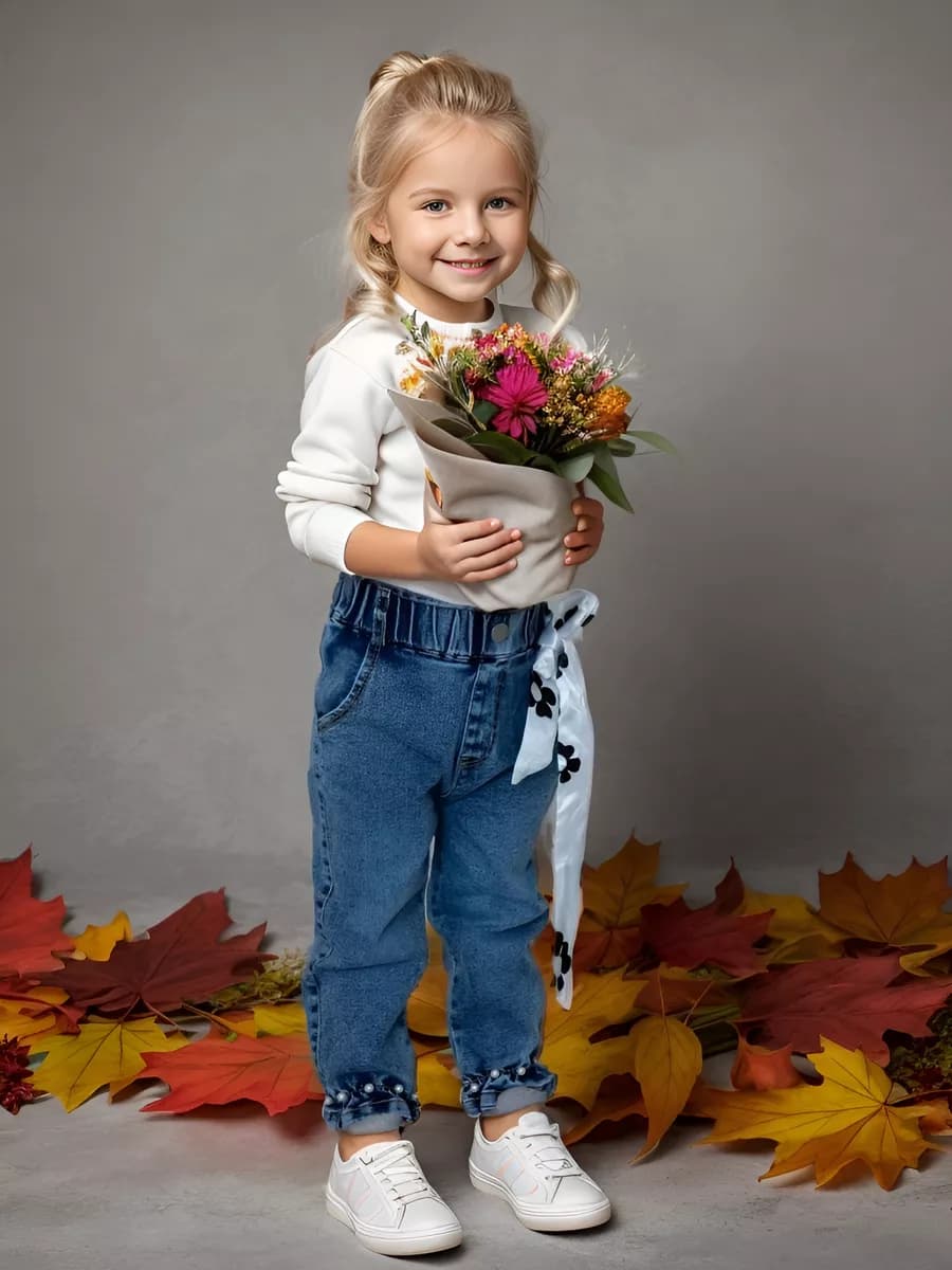 Детские джинсы на резинке джоггеры