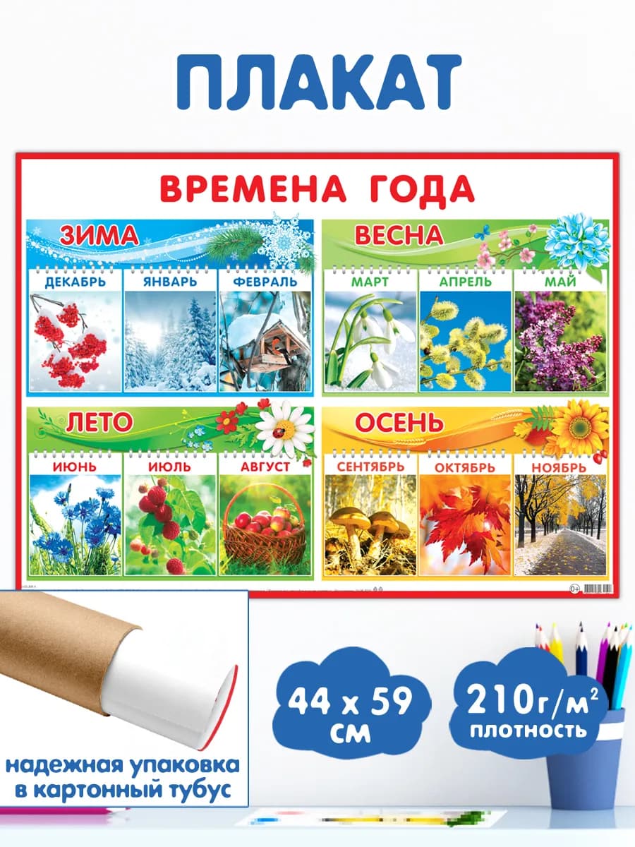 Обучающий плакат "Времена года"