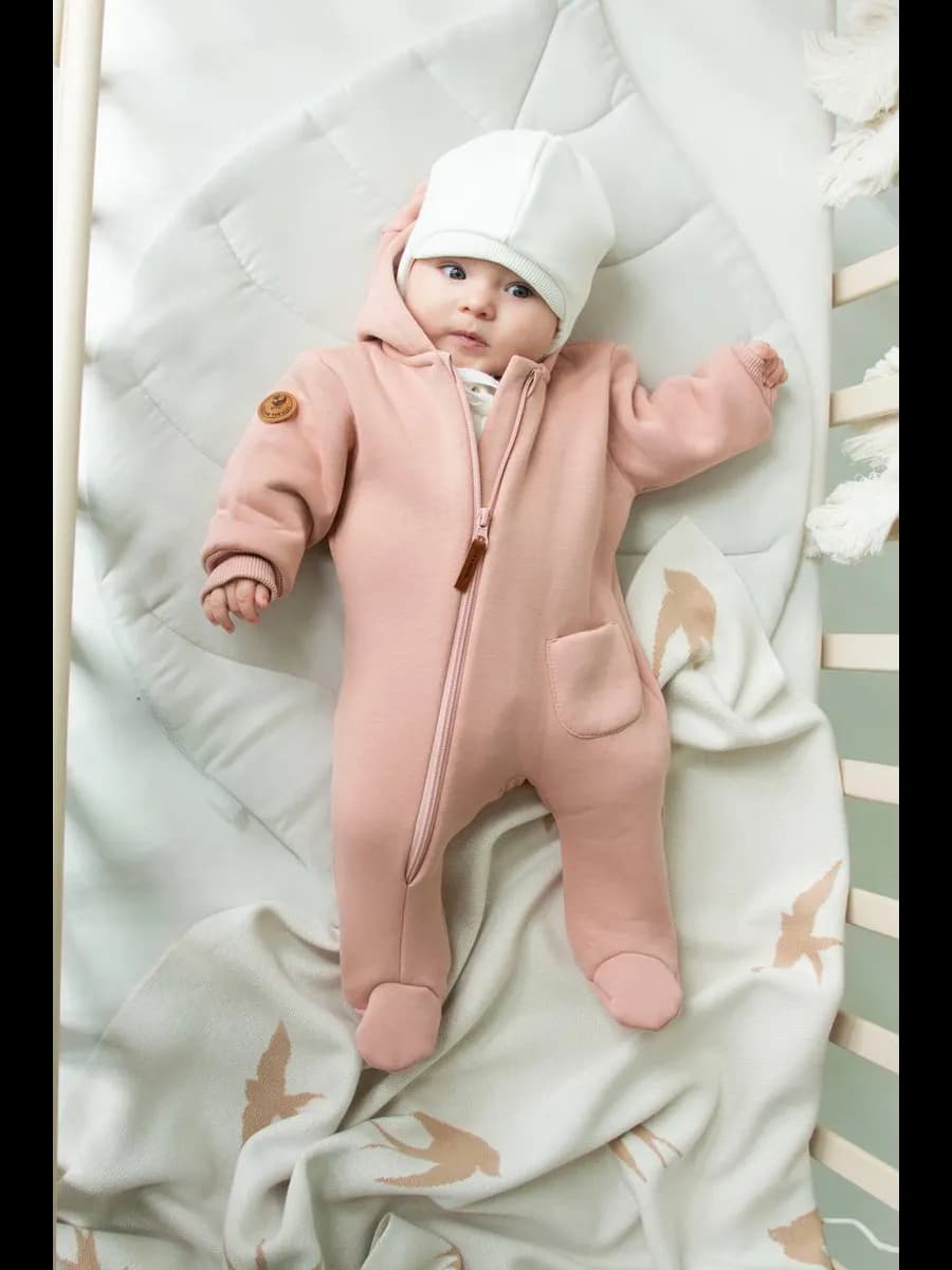 Комбинезон детский из футера с начесом для новорожденных