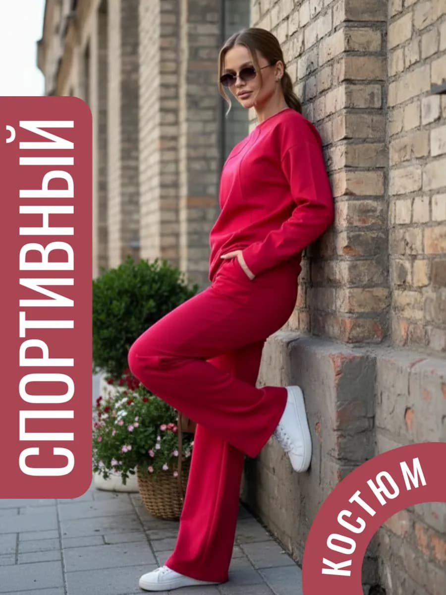 Спортивный костюм летний с брюками палаццо