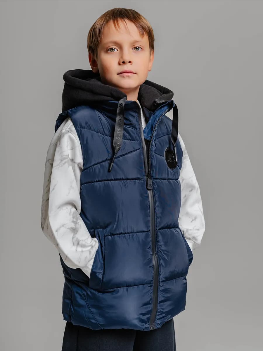 Жилет стеганый удлиненный на молнии