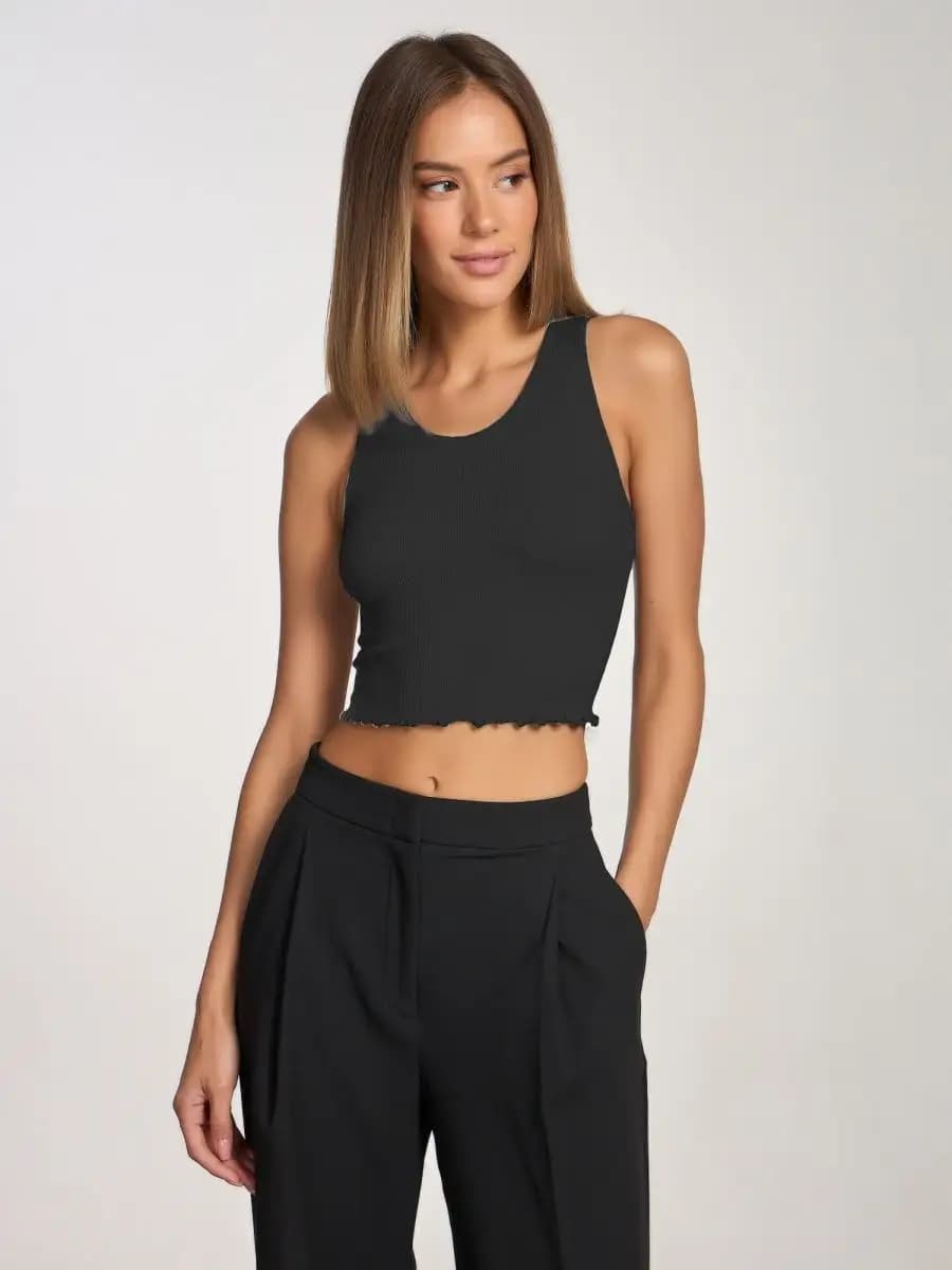 Кроп топ женский с закрытой спиной