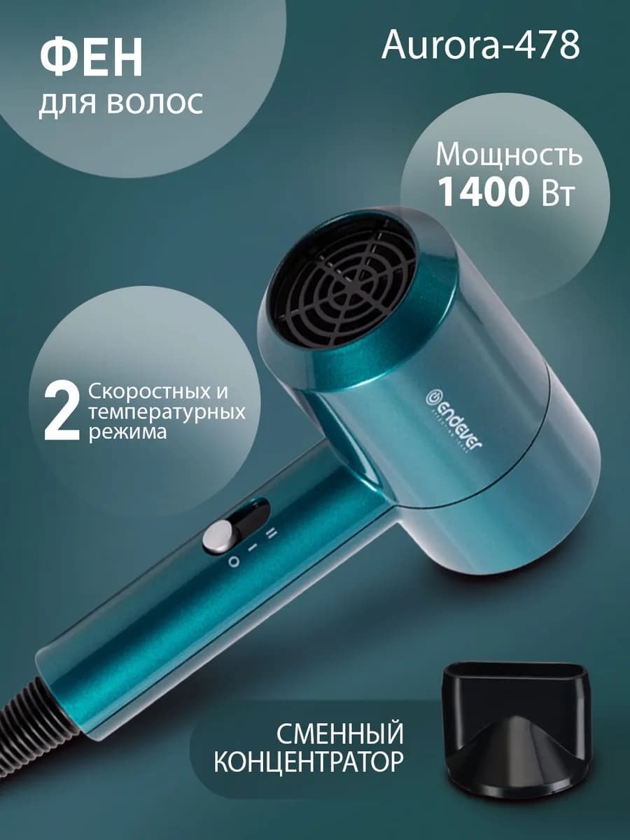 Фен для сушки и укладки волос Aurora-478
