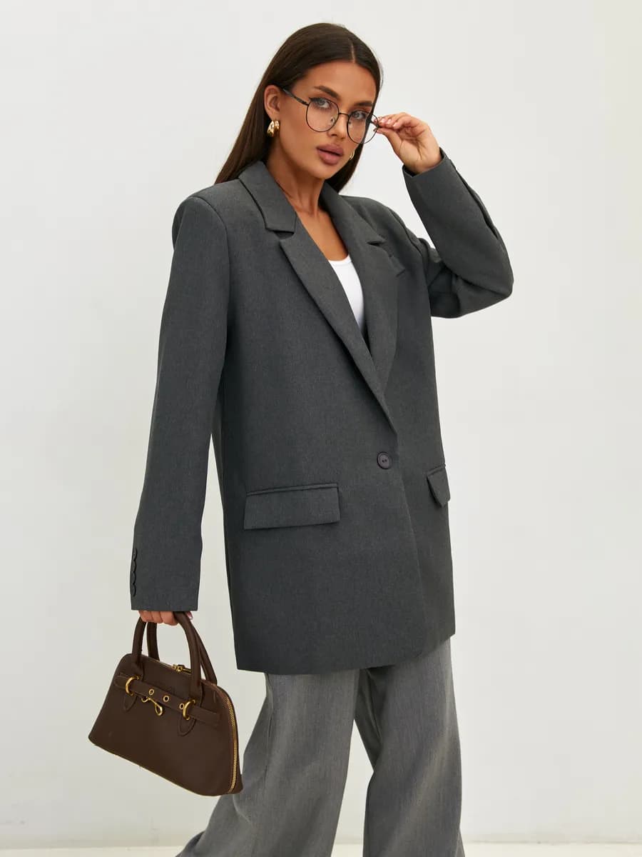 Пиджак офисный классический удлиненный