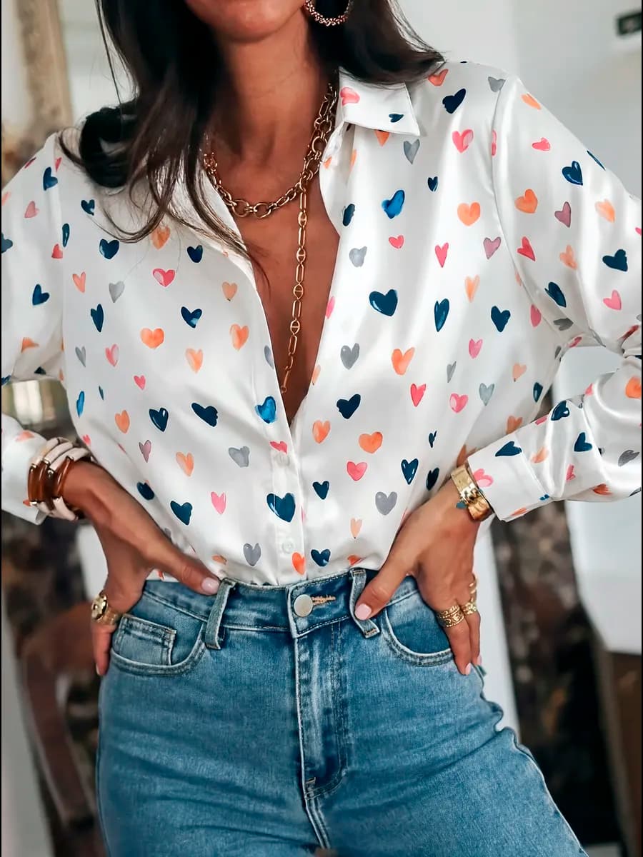 Блузка офисная с длинным рукавом