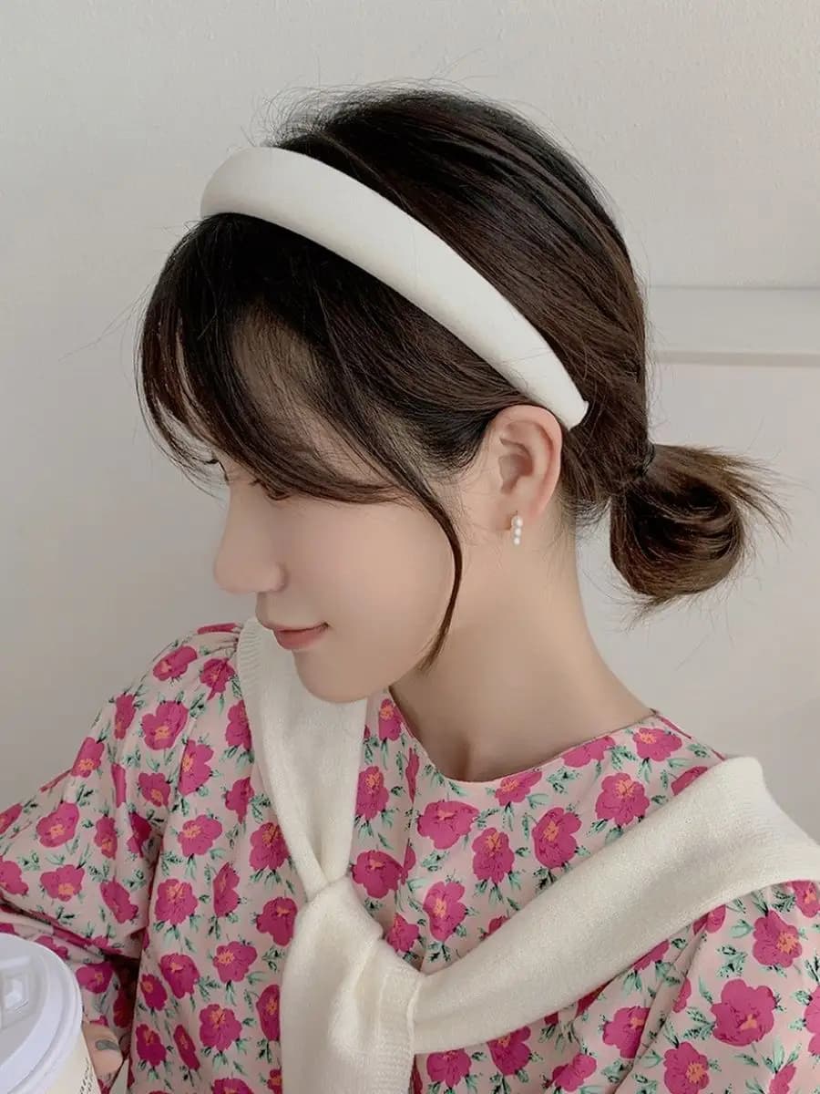 Ободок "Повседневный" белый