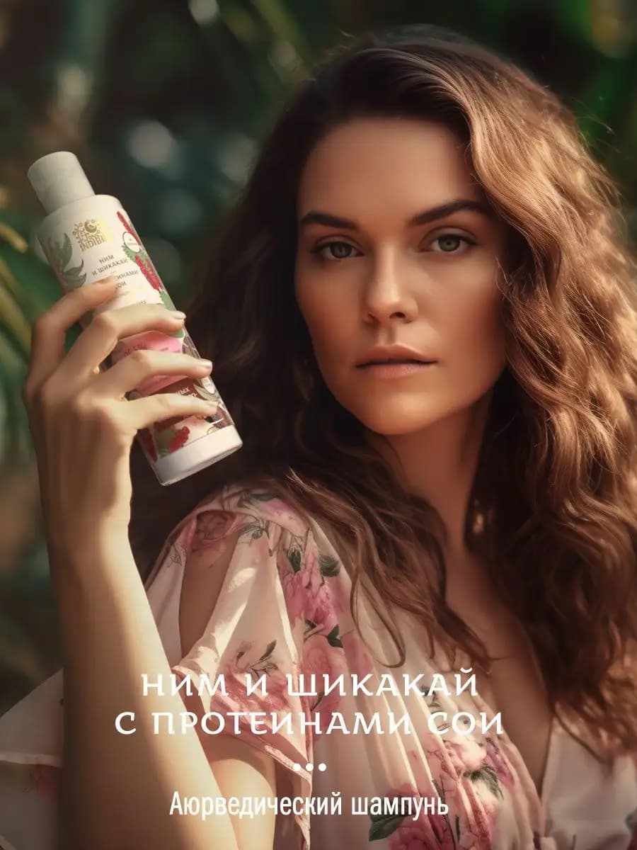 Шампунь аюрведический Ним и Шикакай с протеинами сои