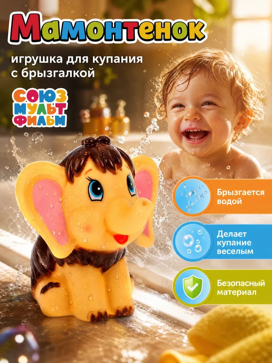 Игрушка для купания в ванной Союзмультфильм Мамонтенок