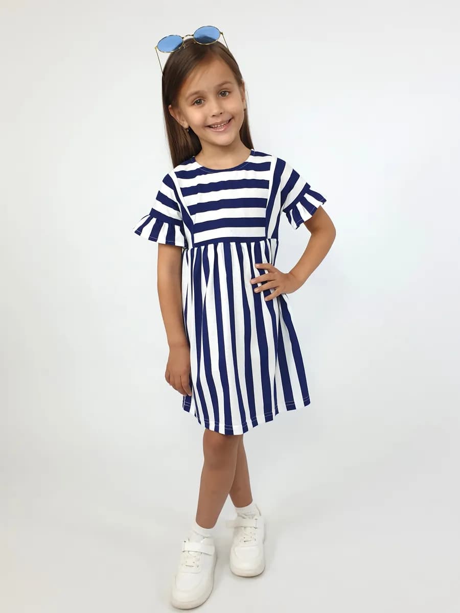 Платье детское трикотажное в полоску