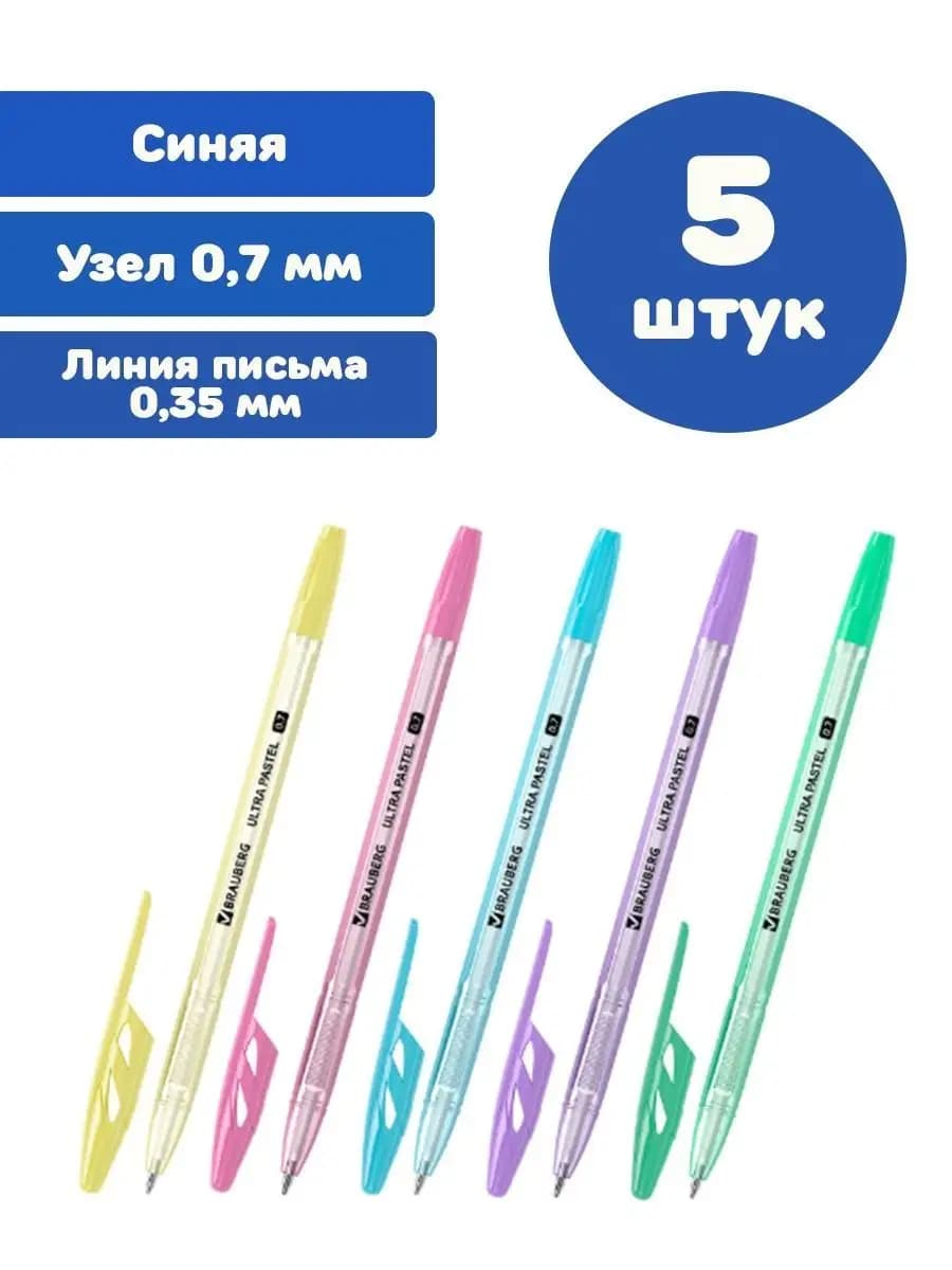 Ручки шариковые синие тонкие
