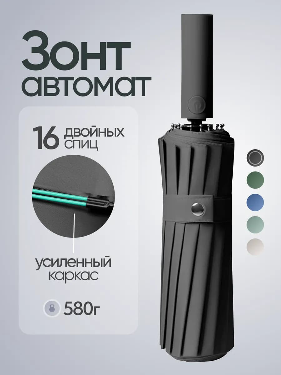 Зонт автомат складной двухсторонний антиветер