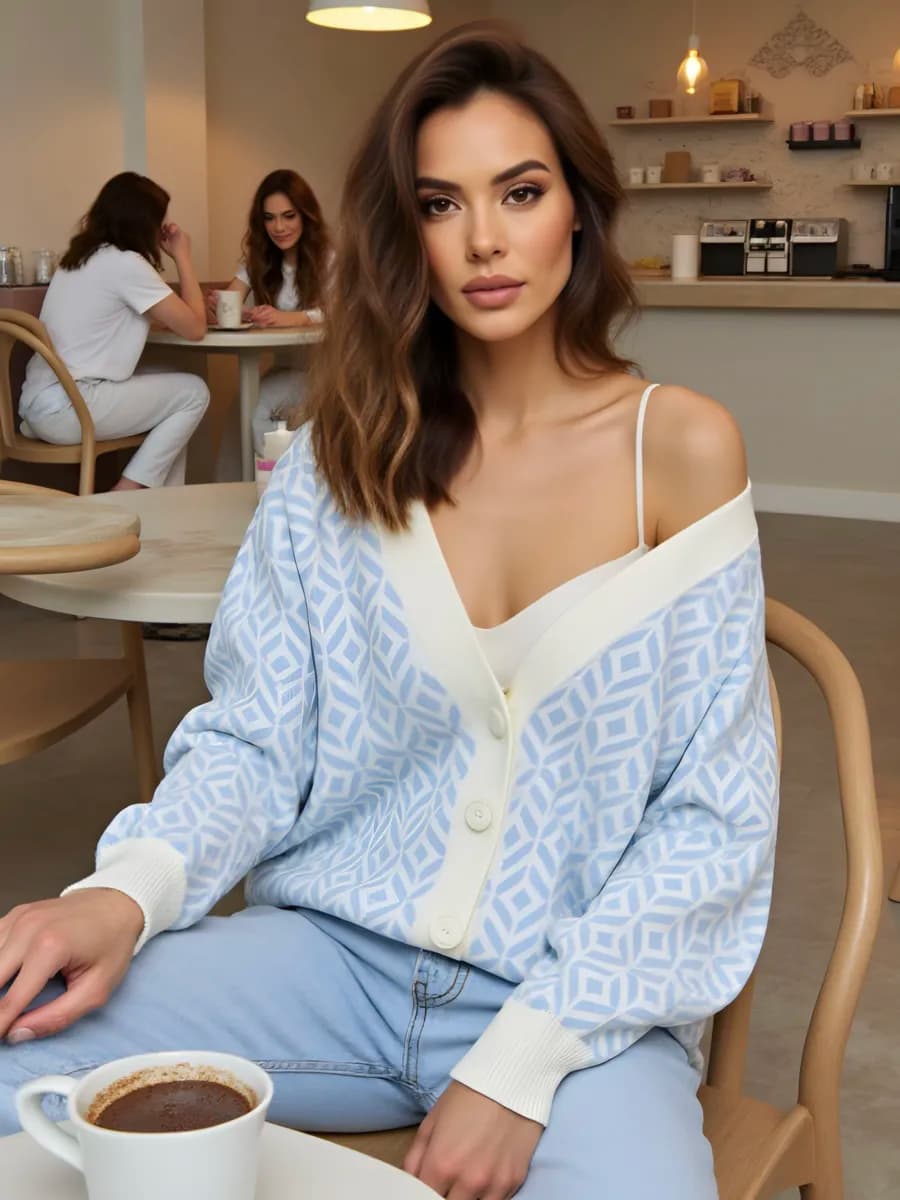 Вязаный кардиган теплый оверсайз