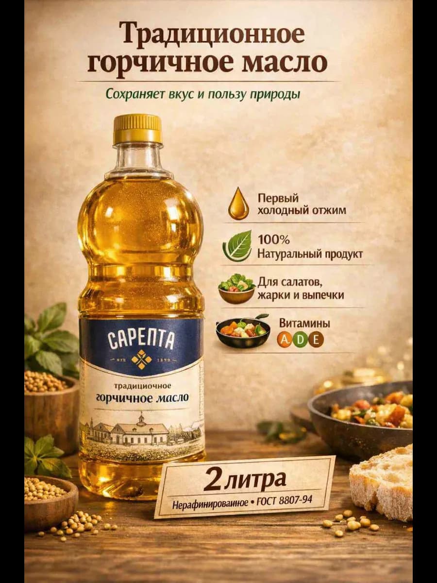 Масло растительное горчичное 2 л