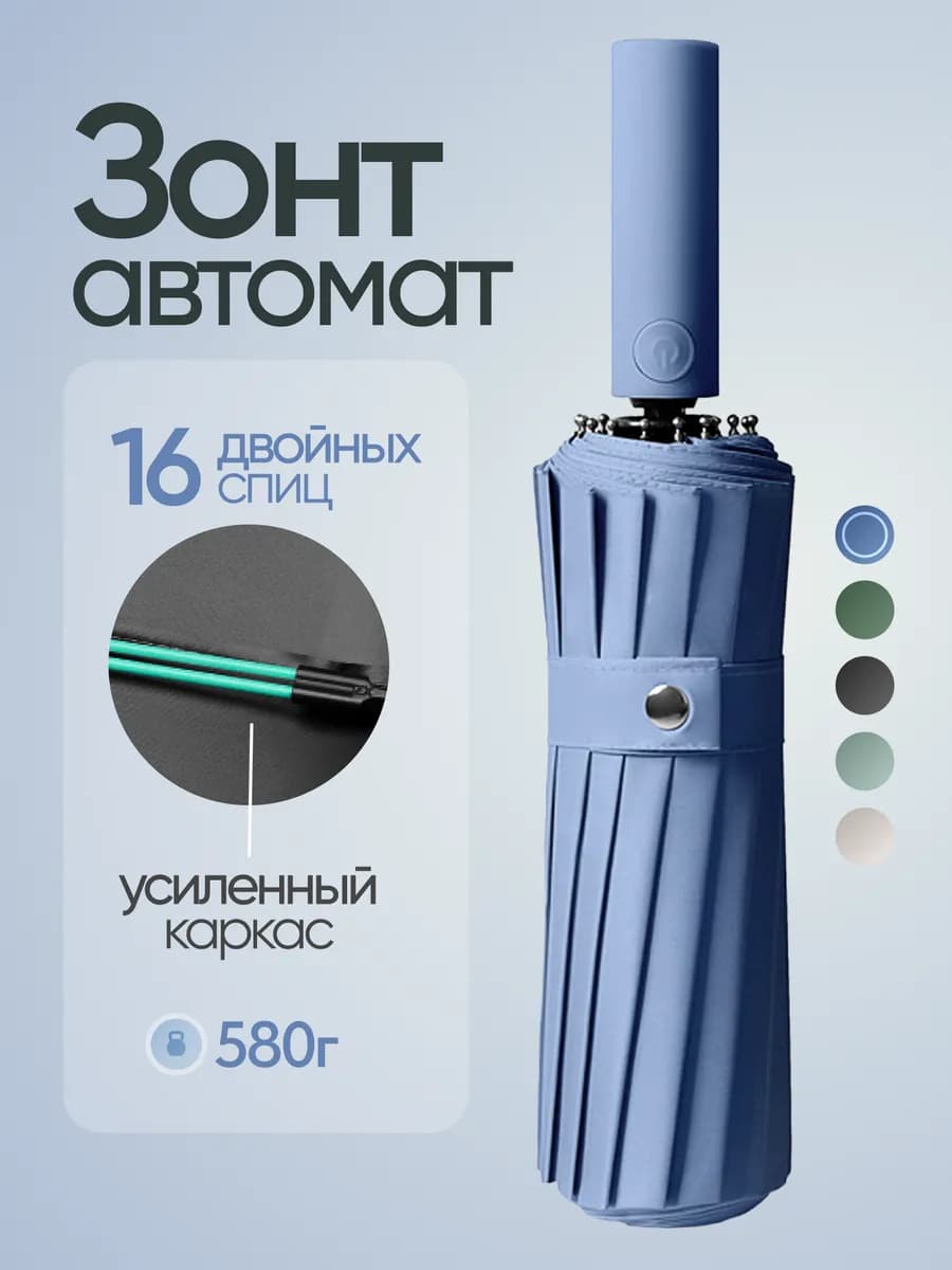 Зонт автомат складной двухсторонний антиветер