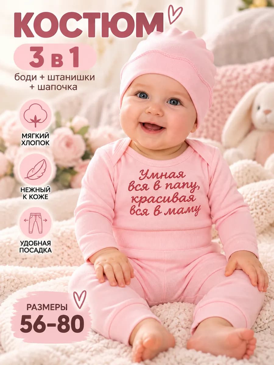 Комплект для новорожденных набор на выписку