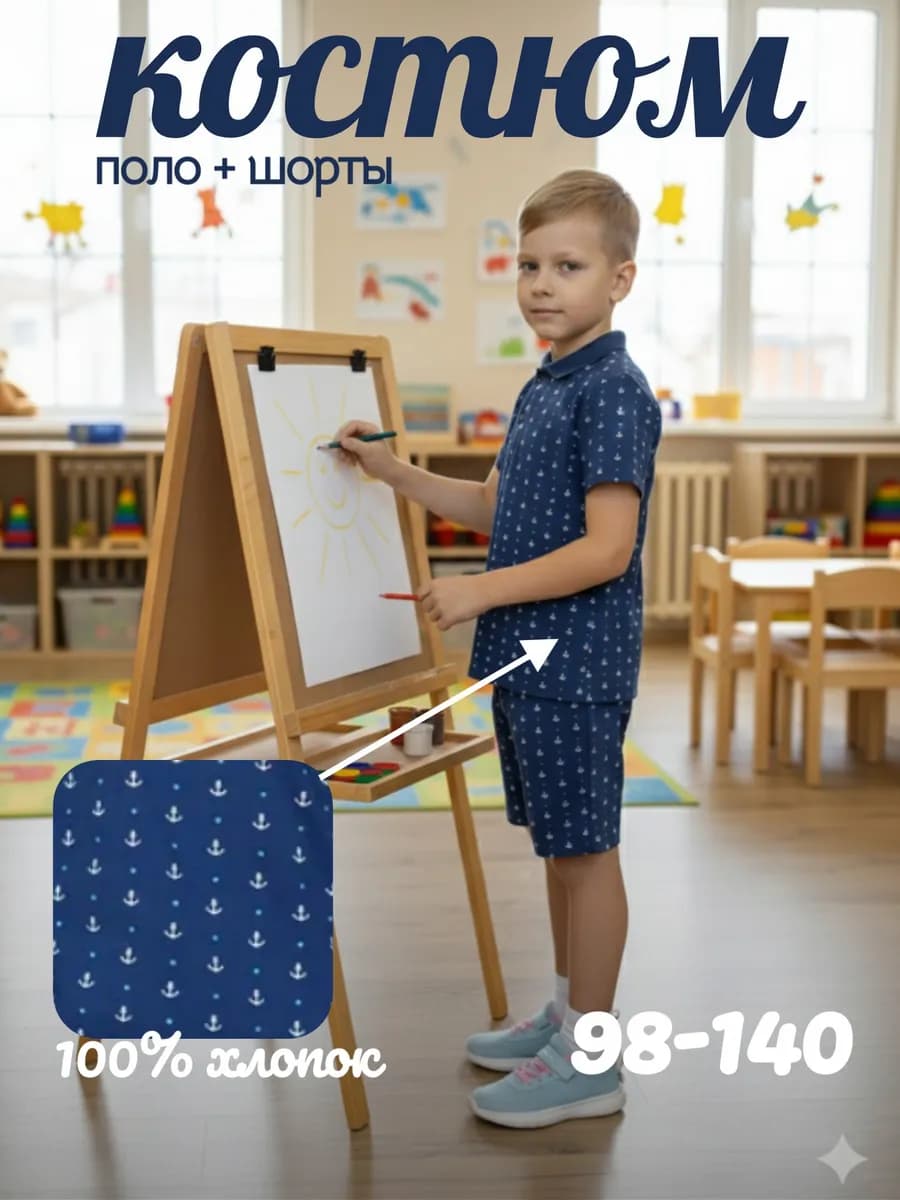 Костюм для мальчика летний с шортами и футболкой