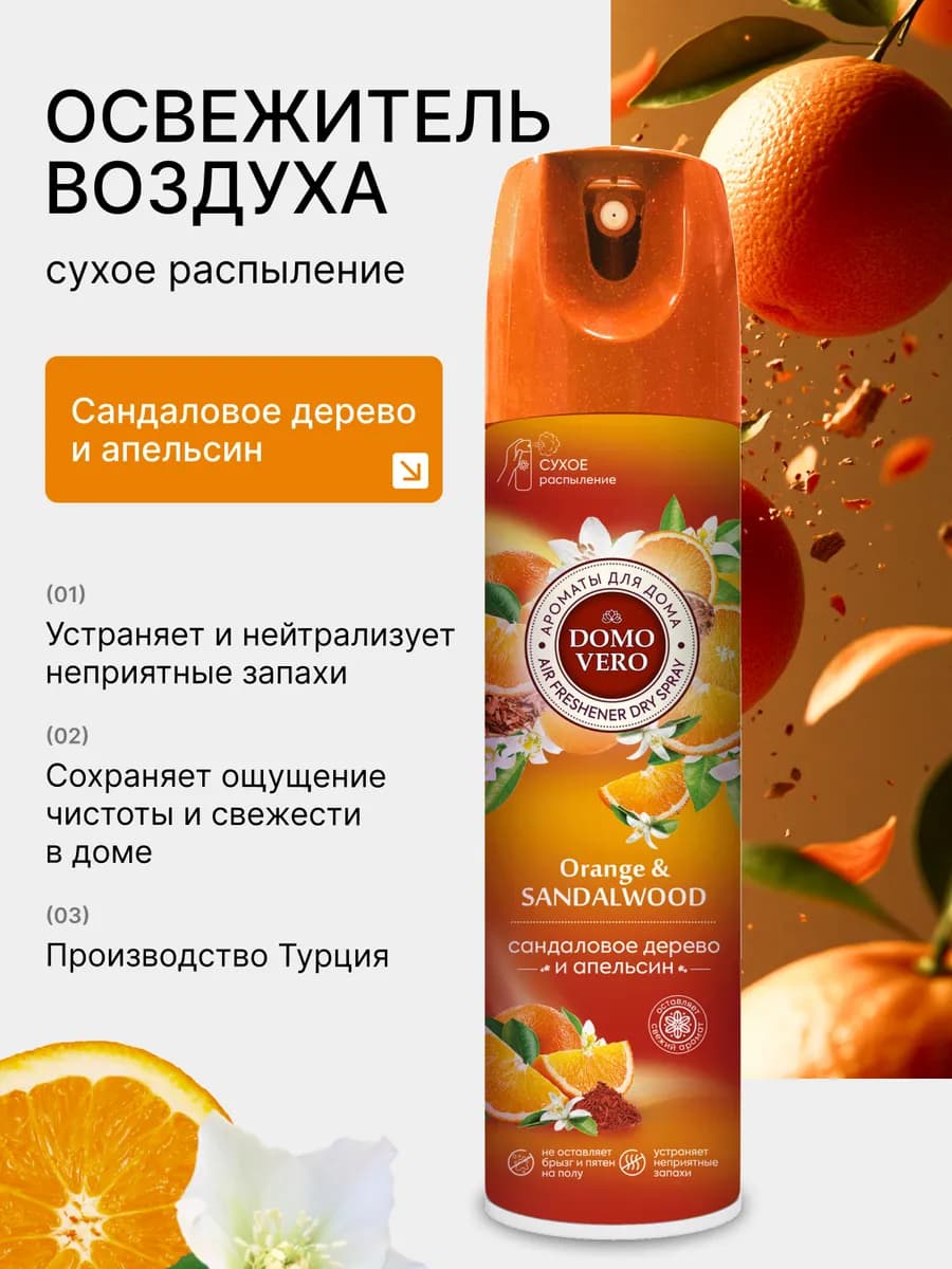 Освежитель воздуха Сандаловое дерево и Апельсин 250 мл