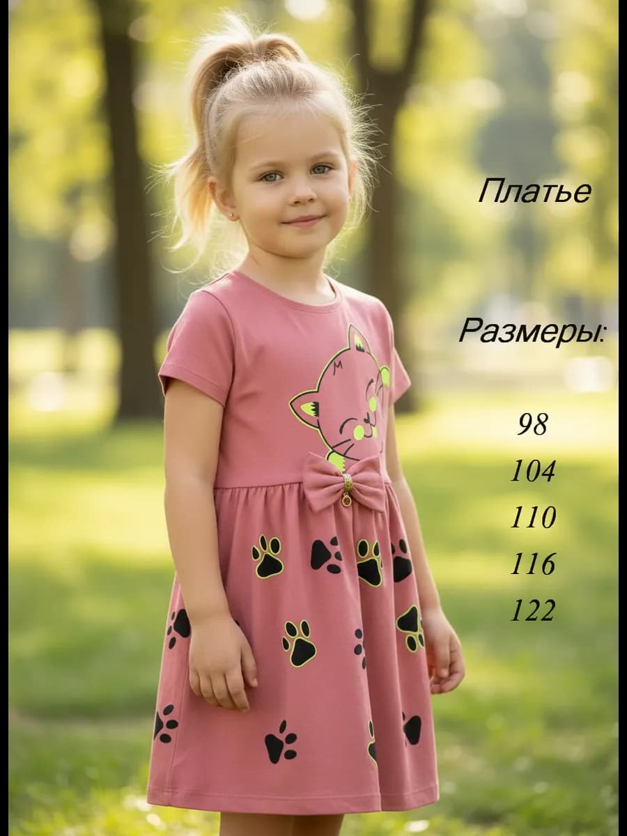 Платье в садик хлопковое, летнее
