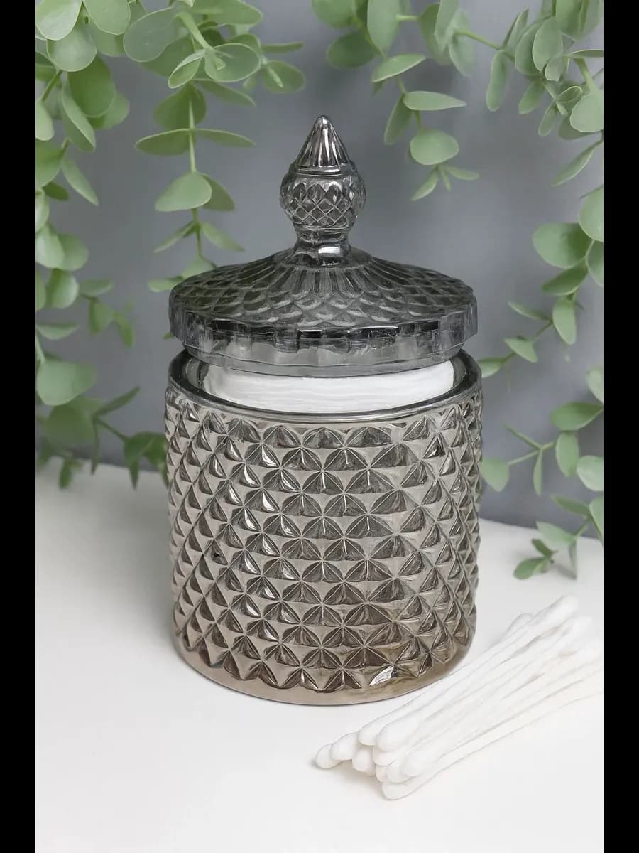 Органайзер косметический стеклянный для ватных дисков - фото 1