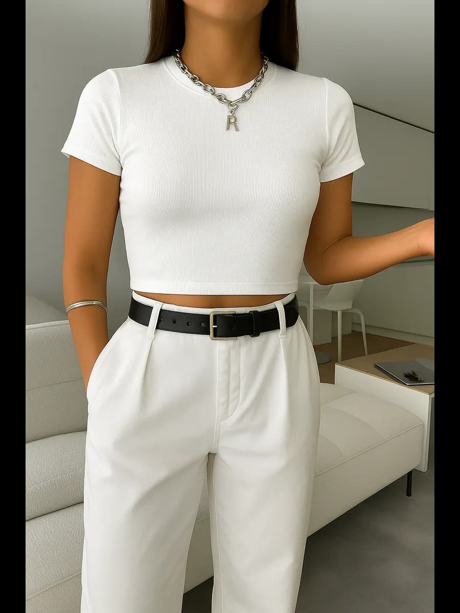 Кроп топ футболка укороченная