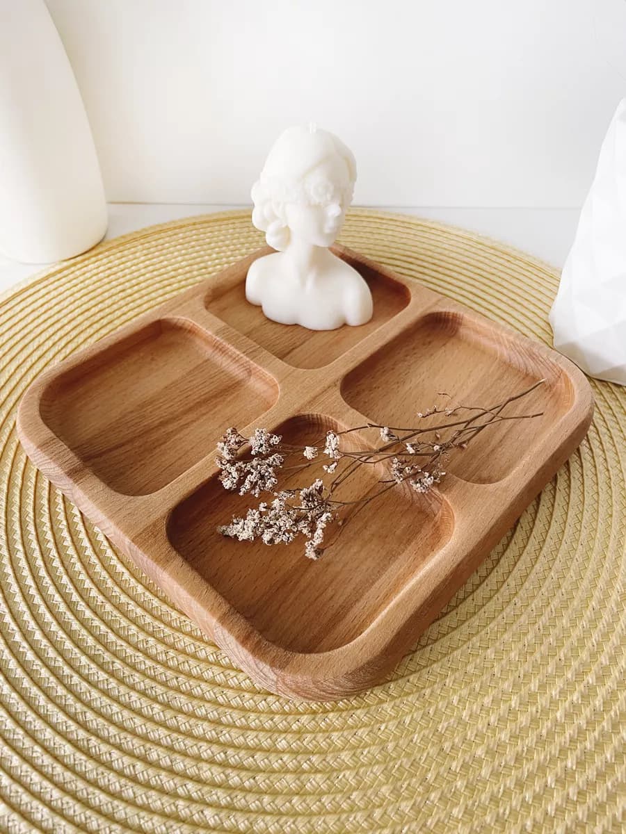 Поднос деревянный квадратный