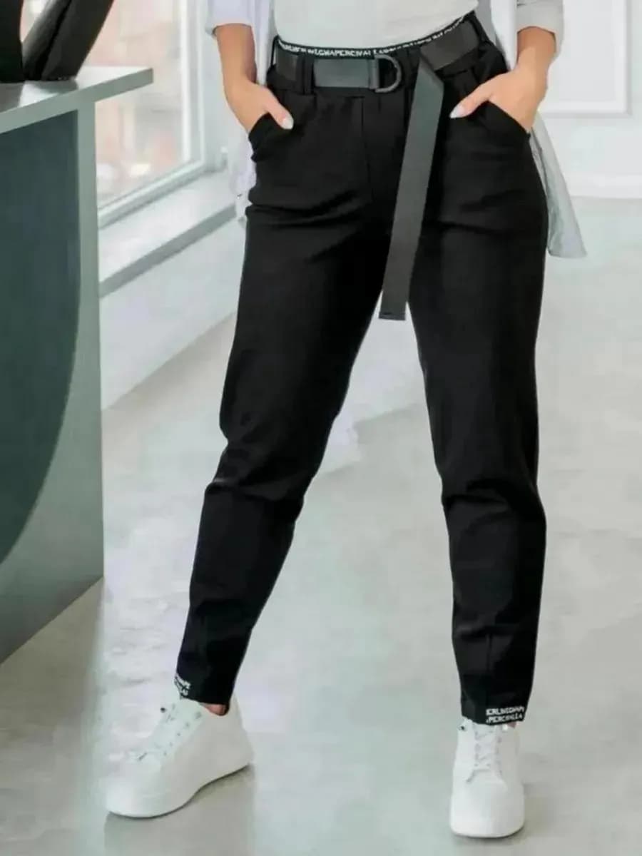 Брюки бананы на резинке зауженные весна