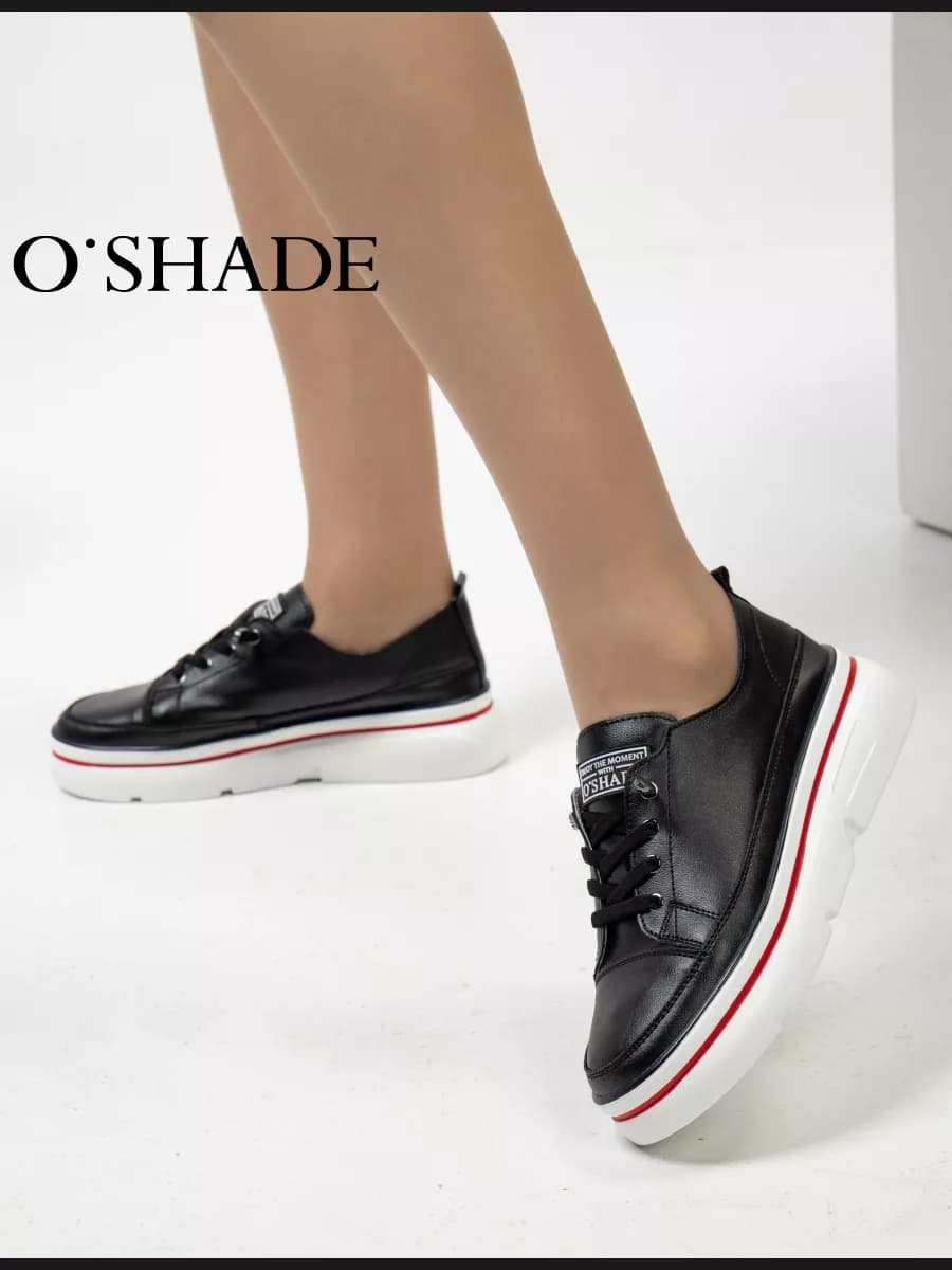 Кеды черные женские кожаные