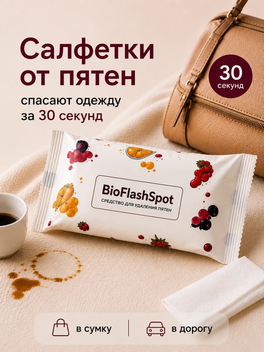 Влажные салфетки от пятен для одежды пятновыводящие