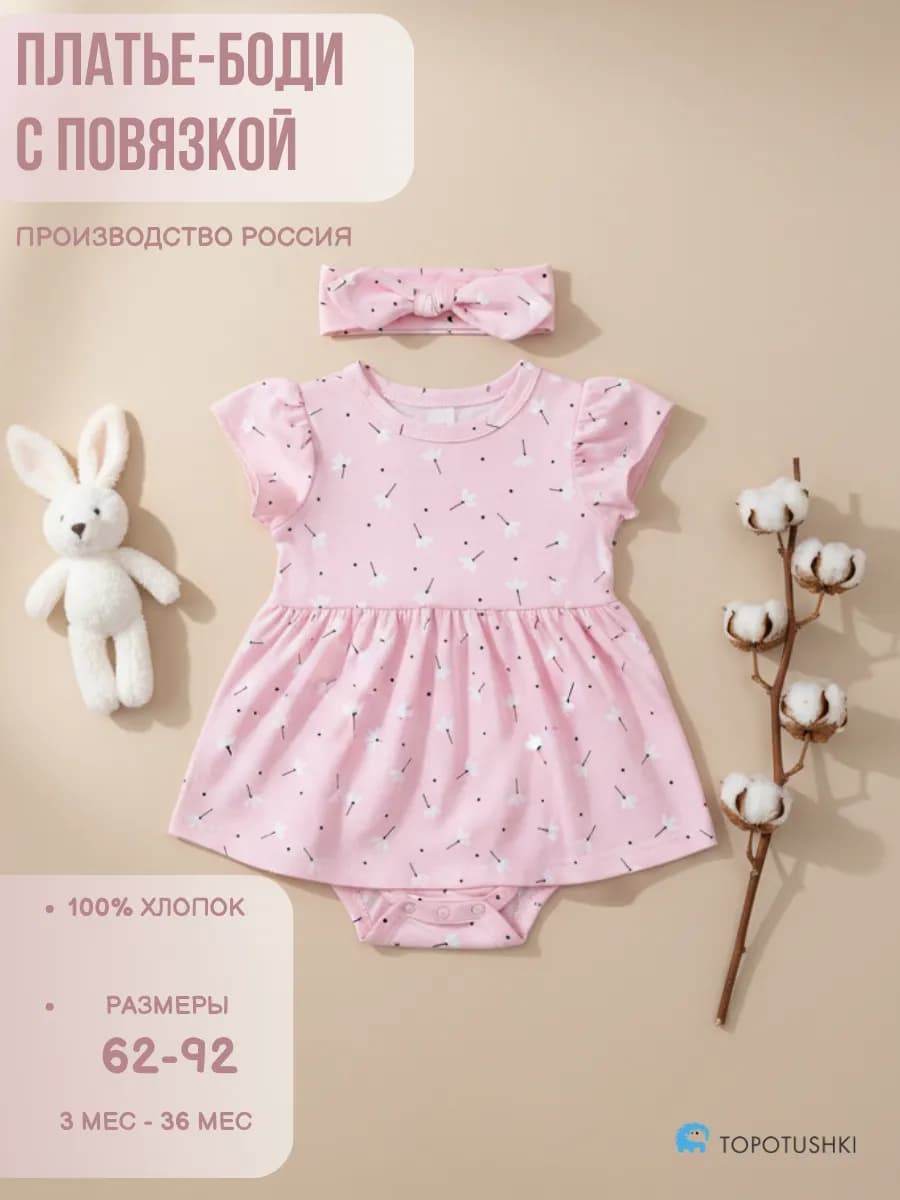 Платье боди для новорожденных