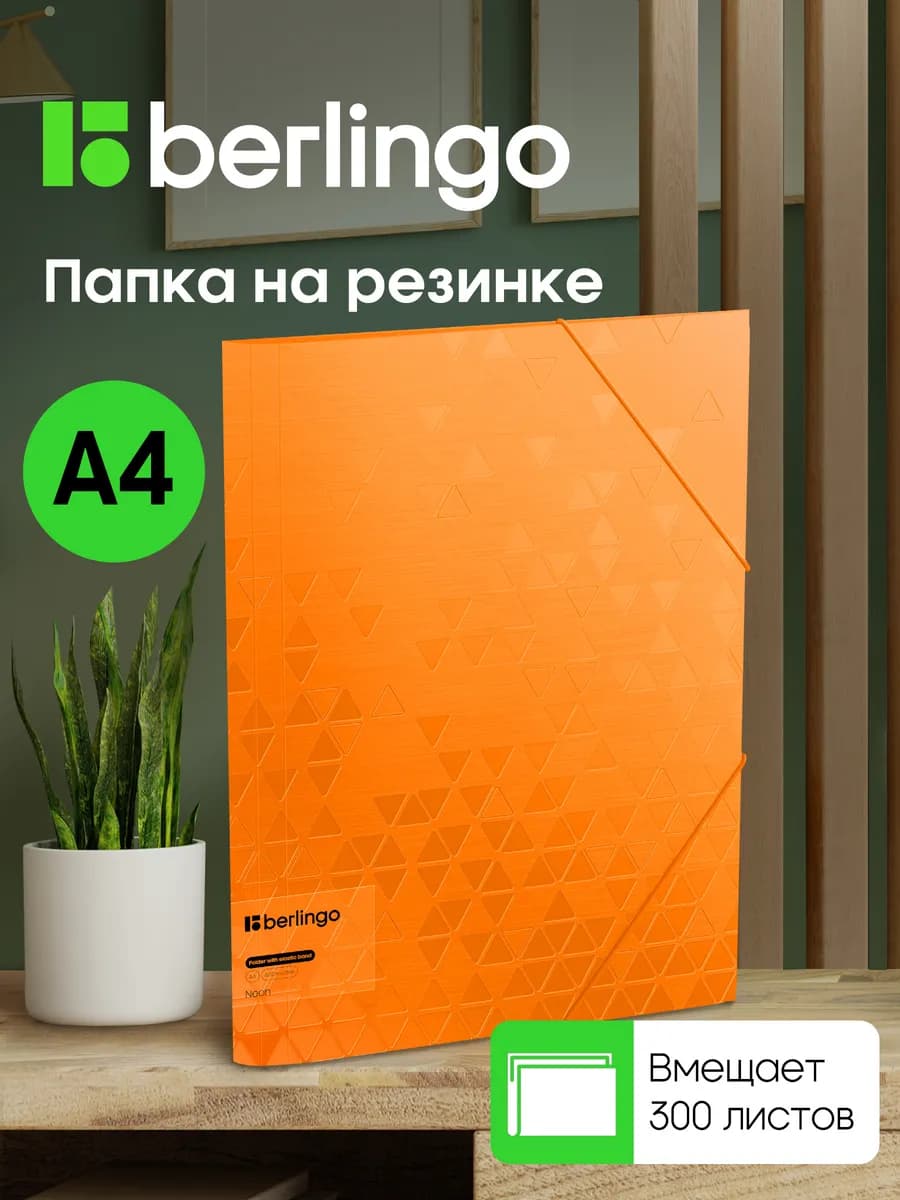 Папка для документов и бумаг на резинке, А4